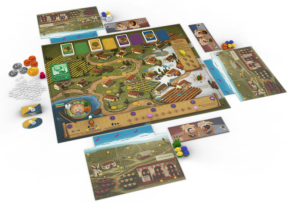 Viticulture World (Cooperative Expansion) game setup