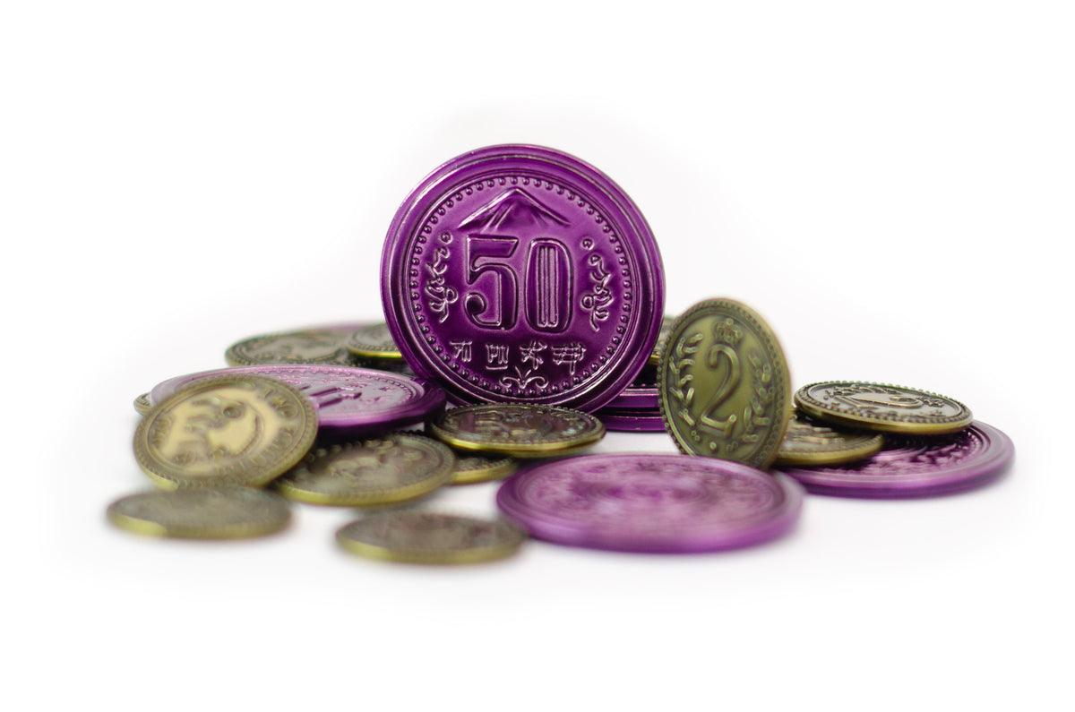 中古】$ 2緑とドル50パープルメタルコインPromos For Scythe theボードゲーム