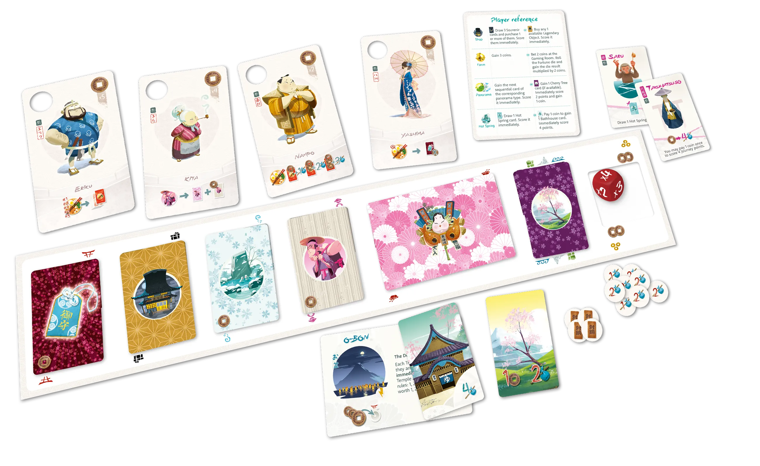 Tokaido: Crossroads & Matsuri game setup