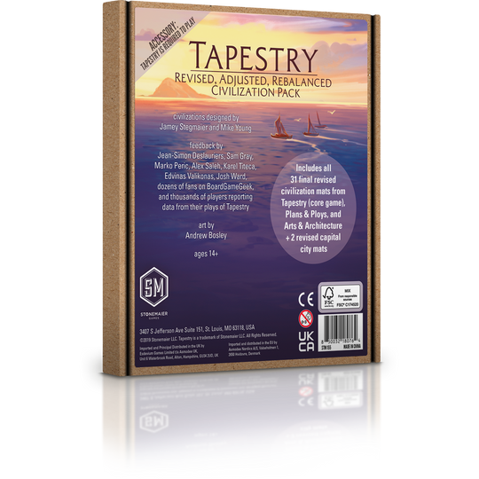 Tapestry: Revised, Adjusted, Rebalanced Civilization Pack (Stonemaier Games) - Pickup at Gen Con 2024