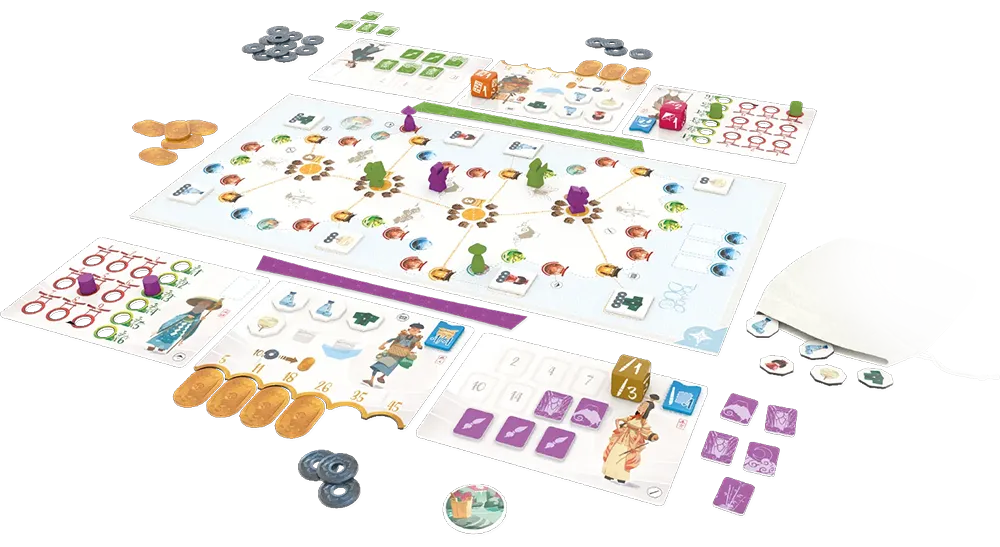 Tokaido Duo game setup