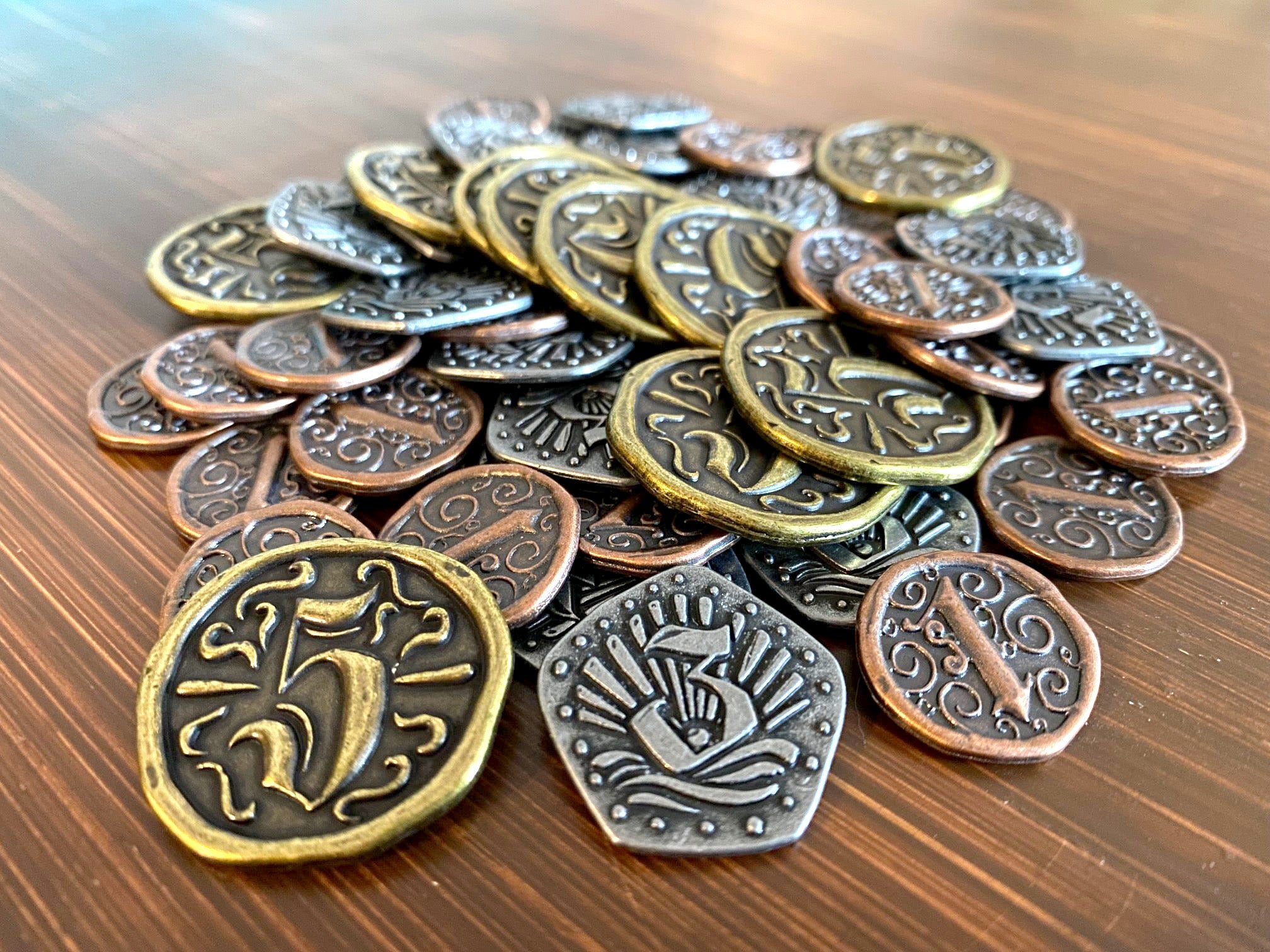 54 Metal Doubloon Coins for Libertalia (Stonemaier Games)